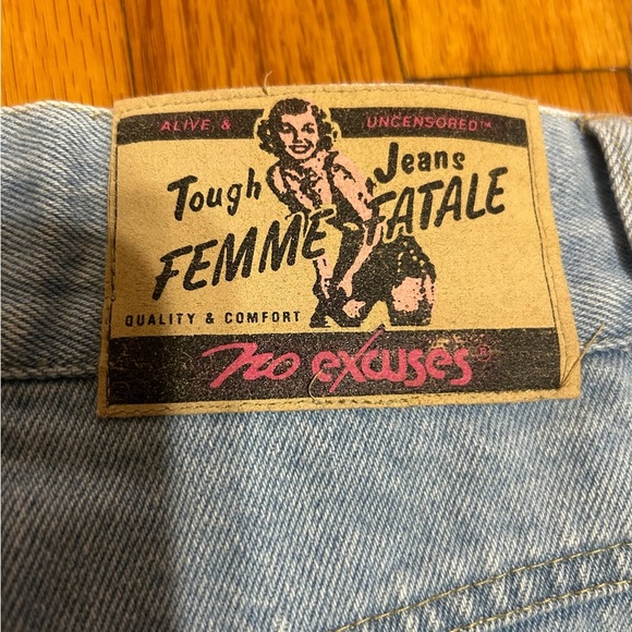 No Excuses Vintage 90s Button Fly Jean Shorts Size 9/10 Runs Small - Picture 8 of 11